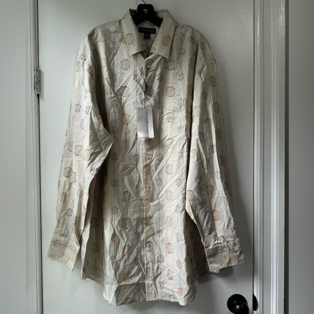 Jhane Barnes Embroidered Textured Yarn Shirt Men Size 1XT/1XH